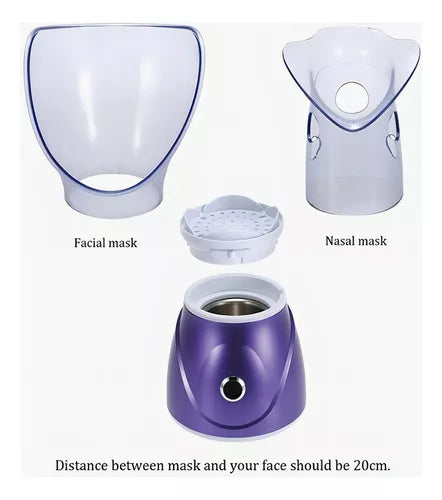 Vaporizador facial de ozono profesional SWIFSHOP con mascarilla facial y base color morado